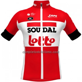 Maglia 2022 Lotto Soudal Manica Corta Rosso Bianco